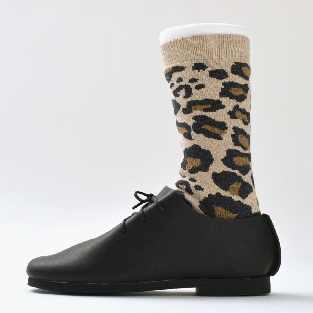 ROTOTO（ロトト） R1340 パイル レオパード クルー ソックス / メンズ レディース ヒョウ柄 靴下 日本製 PILE LEOPARD CREW SOCKS