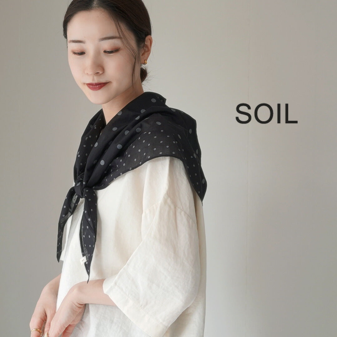 SOIL（ソイル） コットンボイル ドットプリント トライアングルスカーフ