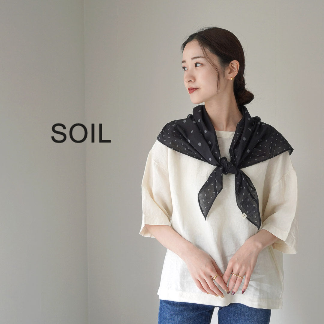 SOIL（ソイル） コットンボイル ドットプリント トライアングルスカーフ