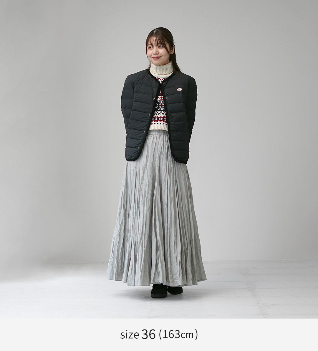 美品♪バンソンエミレイユ　ステッチレス ダウン カーディガン　ノーカラー　紺 VINCENT ET MIREILLE（ヴァンソン エ ミレイユ） ステッチレス ダウン