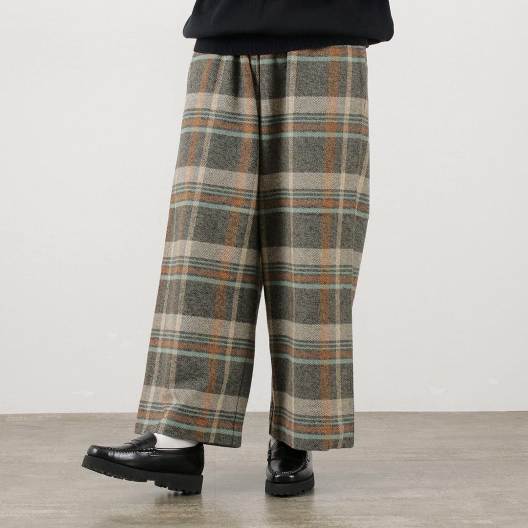 【20％OFF】MAO MADE（マオメイド） ツイードライク チェック ワイド パンツ 2024年モデル