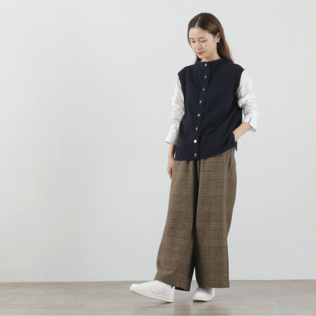 【20％OFF】MAO MADE（マオメイド） ツイードライク チェック ワイド パンツ 2024年モデル