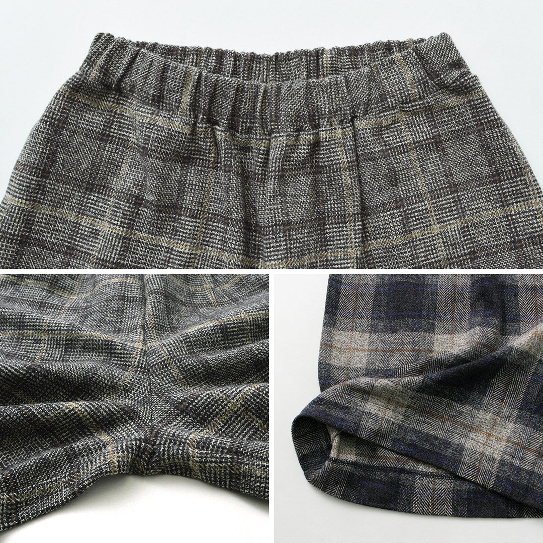 【20％OFF】MAO MADE（マオメイド） ツイードライク チェック ワイド パンツ 2024年モデル