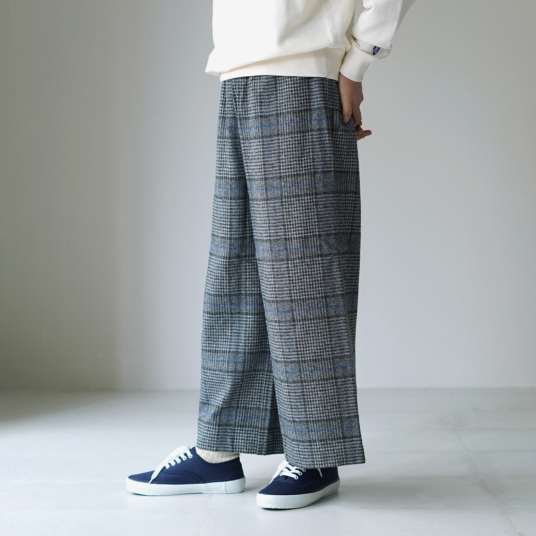 MAO MADE（マオメイド） ツイードライク チェック ワイド パンツ