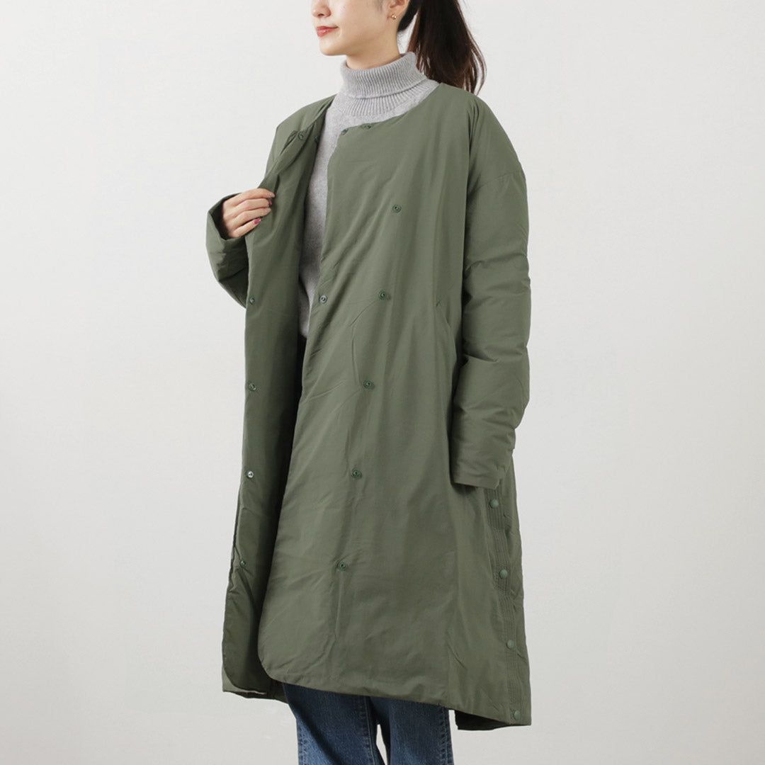 F/CE. × NANGA（エフシーイー × ナンガ） ロング ダウン コート / レディース アウター ノーカラー Aライン 日本製 ゆったり LONG DOWN COAT