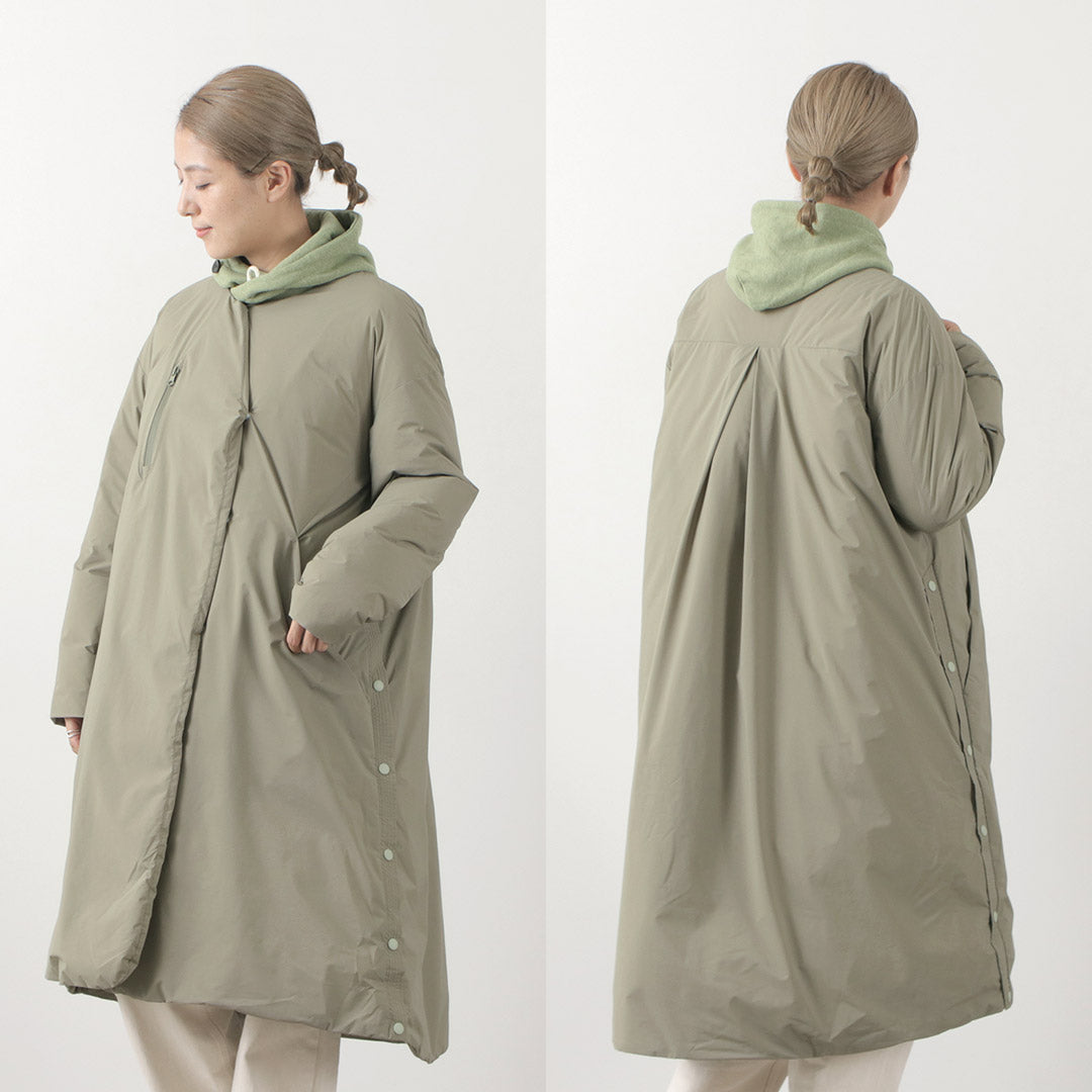 F/CE. × NANGA（エフシーイー × ナンガ） ロング ダウン コート / レディース アウター ノーカラー Aライン 日本製 ゆったり LONG DOWN COAT