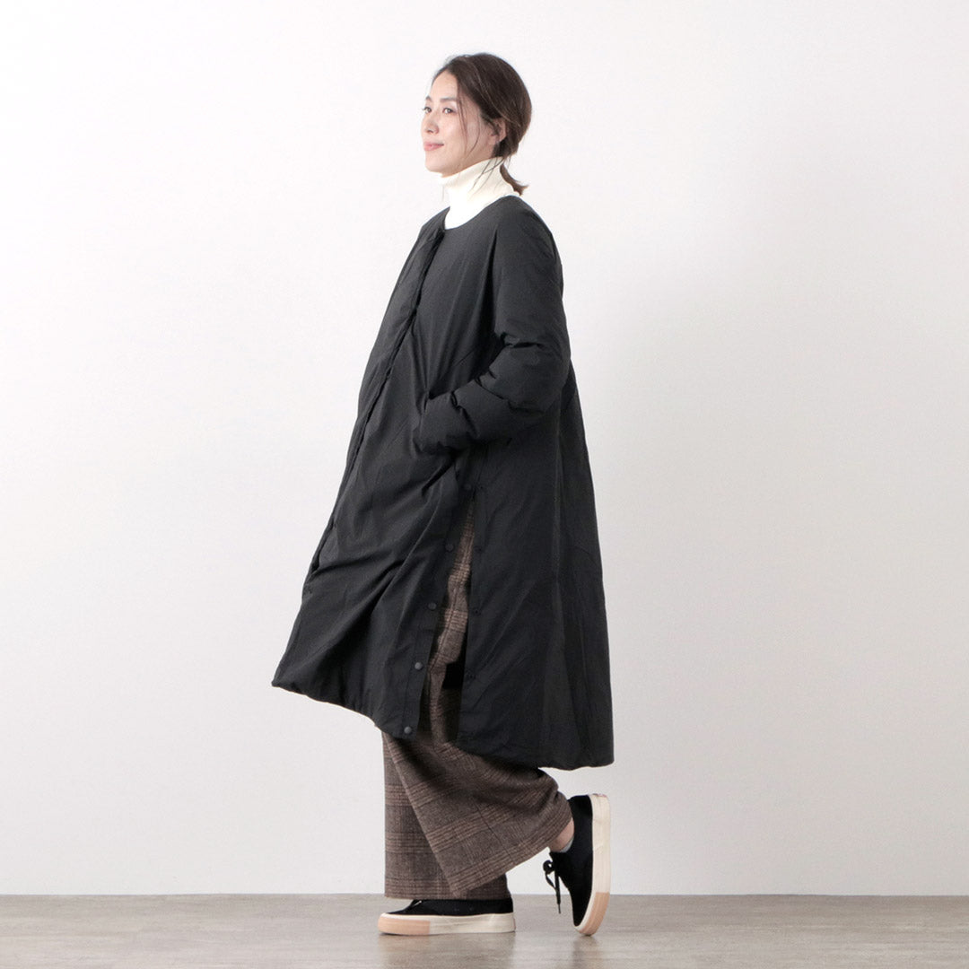 F/CE. × NANGA（エフシーイー × ナンガ） ロング ダウン コート / レディース アウター ノーカラー Aライン 日本製 ゆったり LONG DOWN COAT