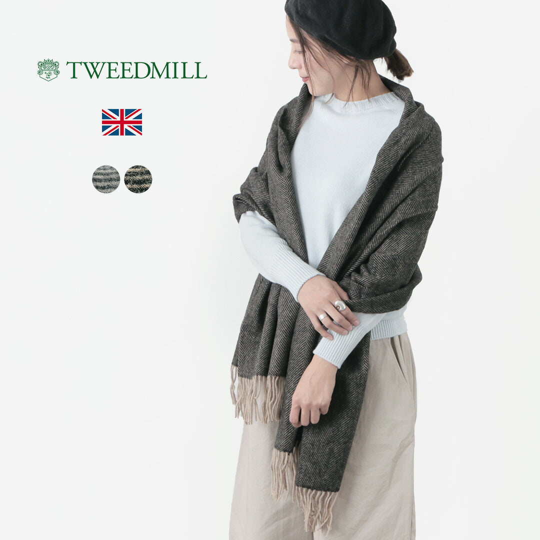 TWEED MILL（ツイードミル） ラムウール ニーラグ ヘリンボーン