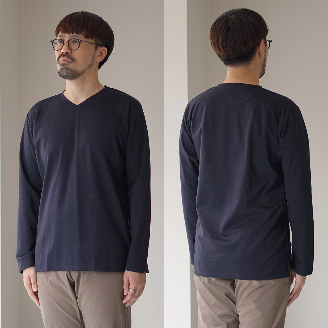 RE MADE IN TOKYO JAPAN（アールイー） 東京メイド Vネック ロングスリーブ ドレスTシャツ 5721A-CT