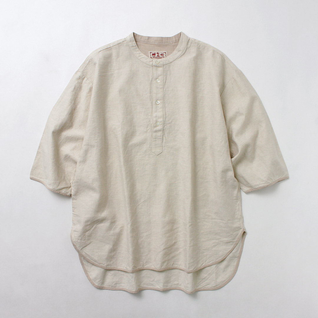 【20％OFF】KEMA DESIGNS（ケマデザインズ） リネンコットンクロス ヘンリーネック Tシャツ 2024年モデル