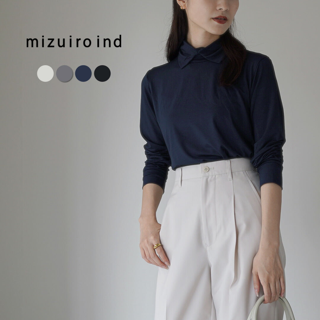 mizuiro ind（ミズイロインド） シャツカラー ハイネック プルオーバー