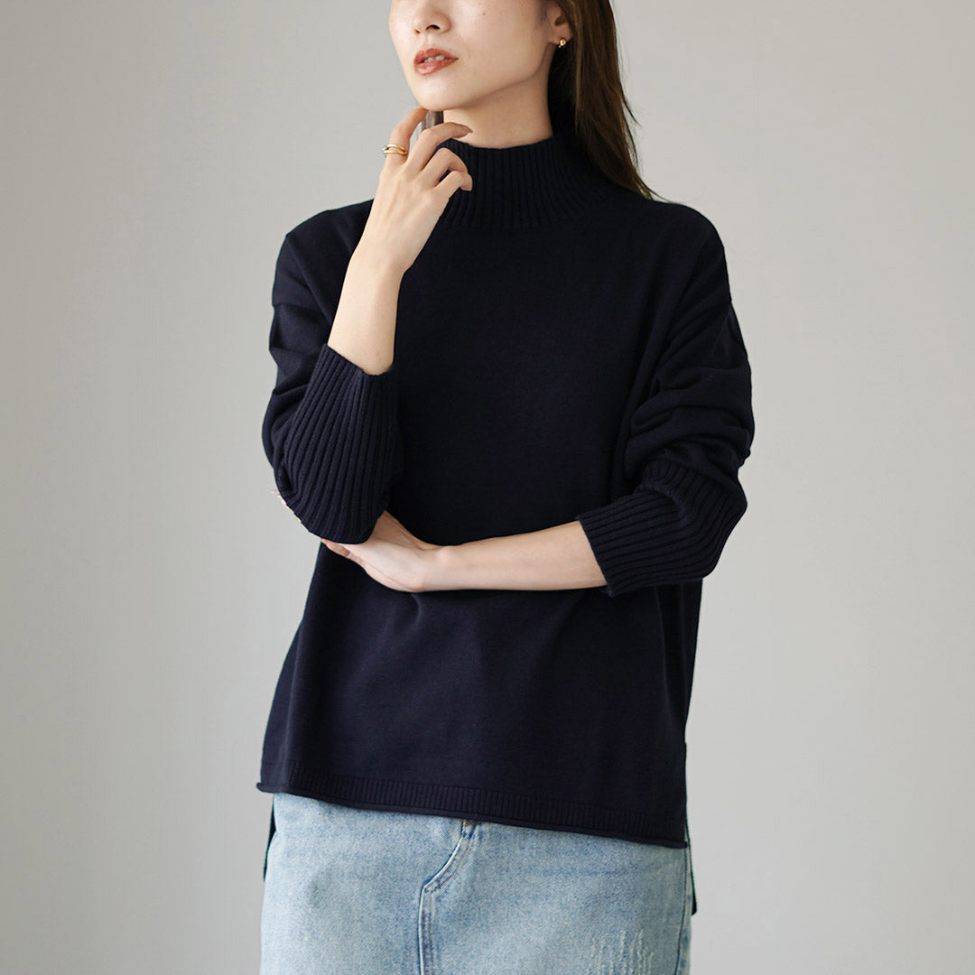 MAO MADE（マオメイド） カラー別注 やわらかコットン ハイネック プル