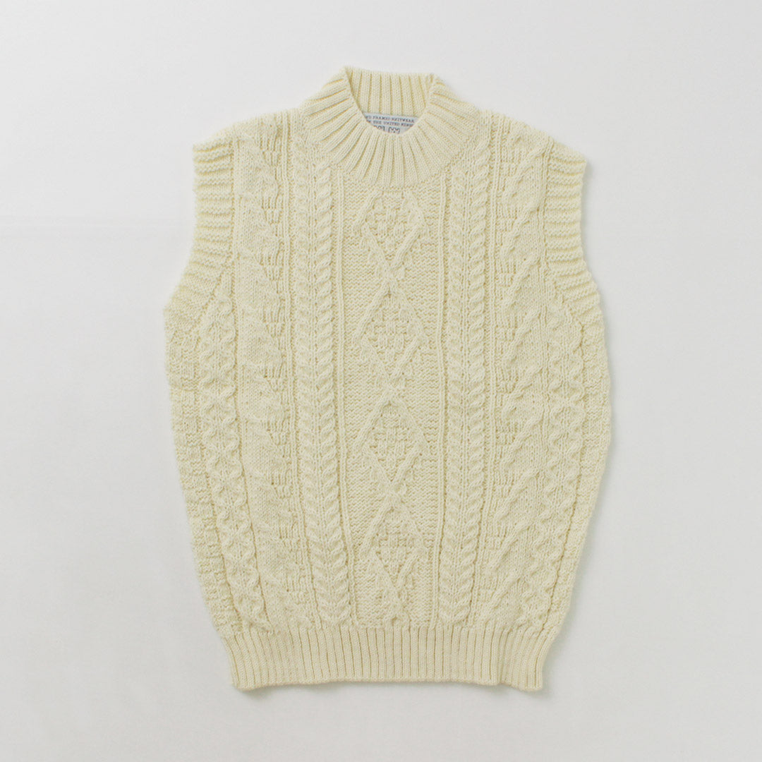 【30％OFF】OLD DERBY KNITWEAR（オールドダービーニットウェア） ケーブル タートル スリップオーバー