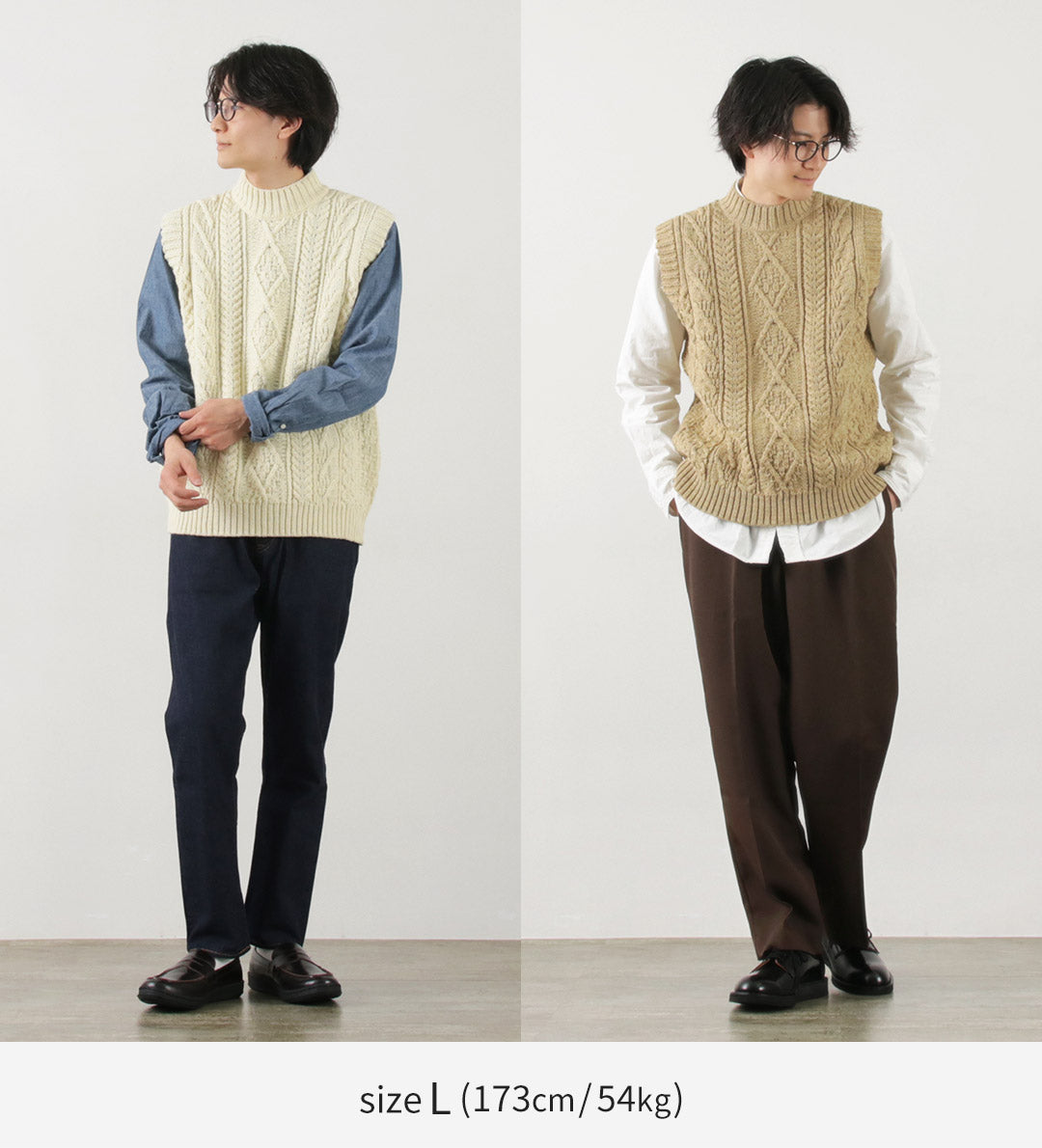 【30％OFF】OLD DERBY KNITWEAR（オールドダービーニットウェア） ケーブル タートル スリップオーバー