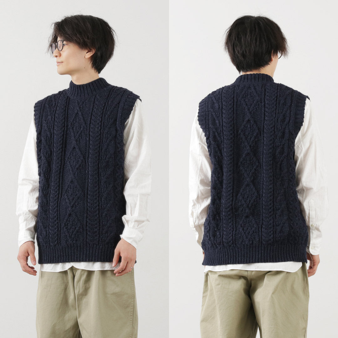 【30％OFF】OLD DERBY KNITWEAR（オールドダービーニットウェア） ケーブル タートル スリップオーバー