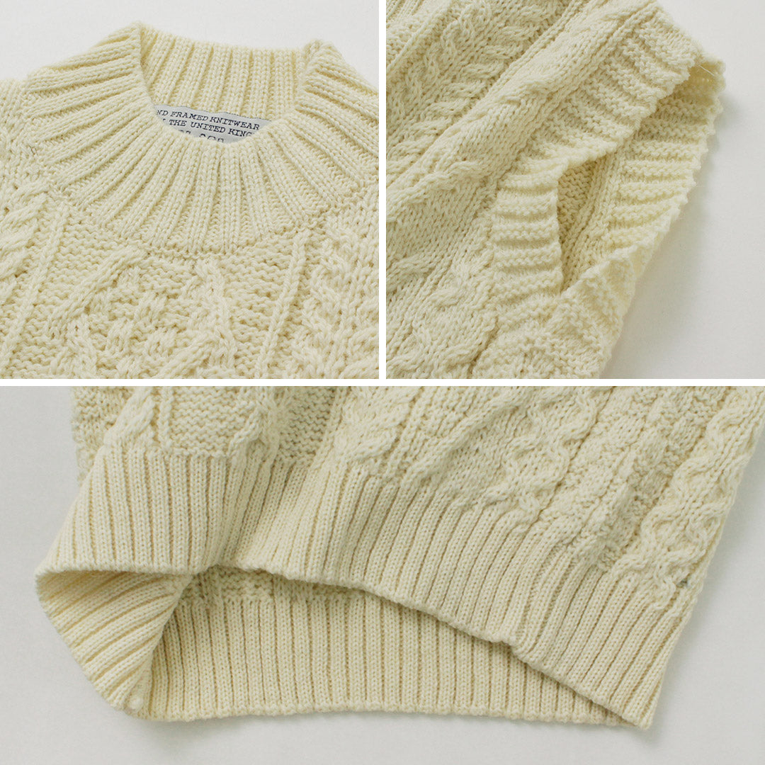 【30％OFF】OLD DERBY KNITWEAR（オールドダービーニットウェア） ケーブル タートル スリップオーバー