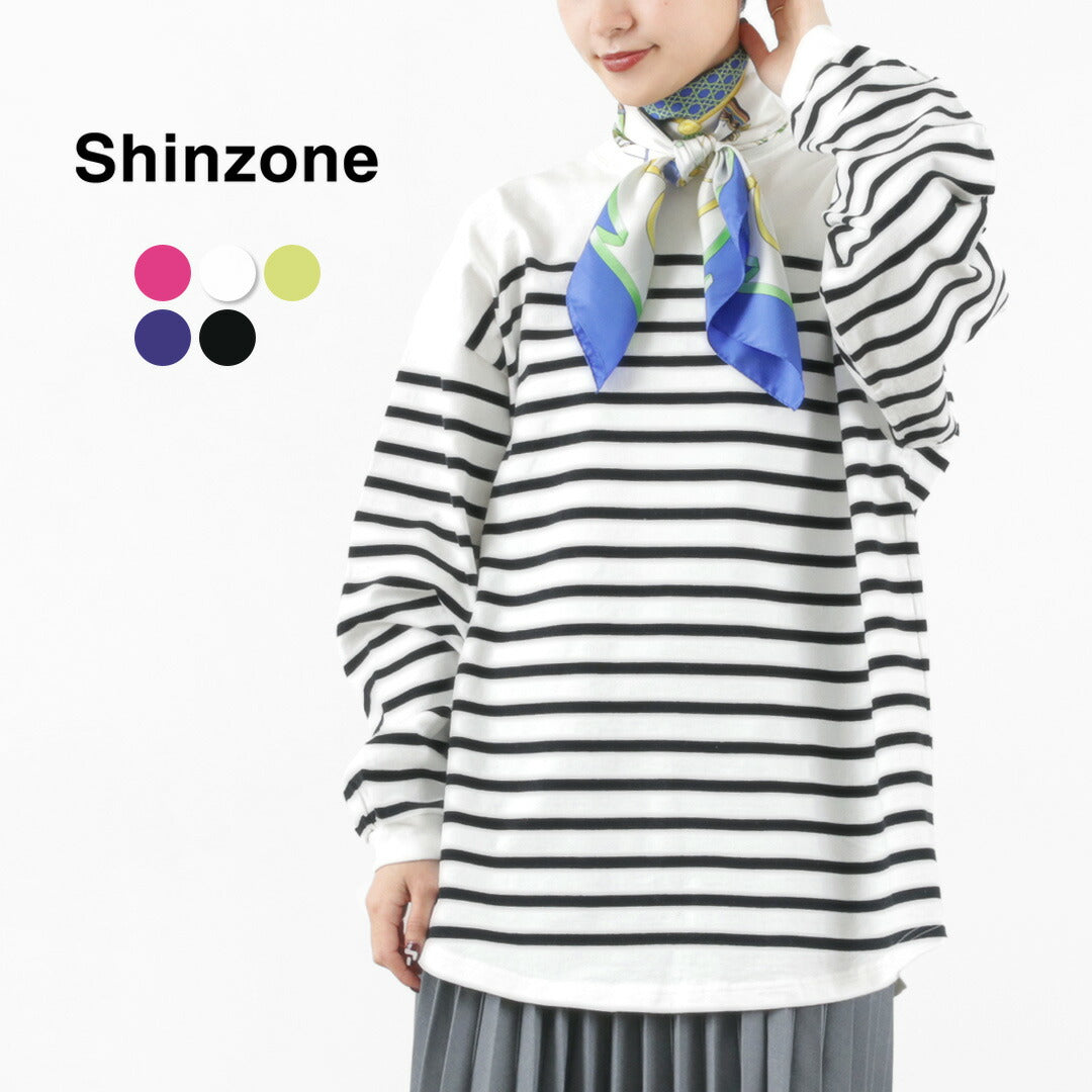 SHINZONE（シンゾーン） パネルボーダートップ / レディース トップス カットソー ロンT 長袖 柄 コットン 22SMSCU03 PANEL BORDER TOP