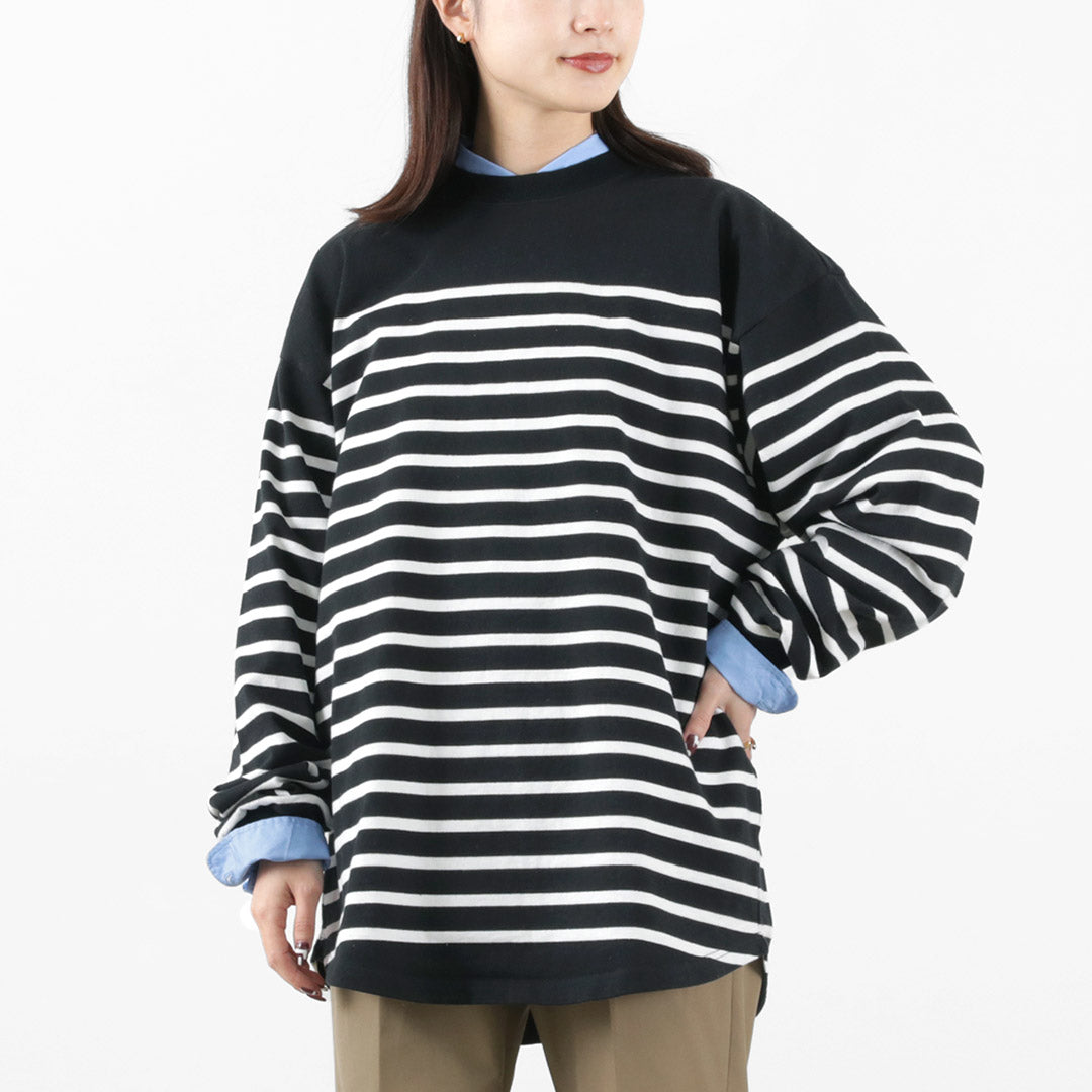 SHINZONE（シンゾーン） パネルボーダートップ / レディース トップス カットソー ロンT 長袖 柄 コットン 22SMSCU03 PANEL BORDER TOP