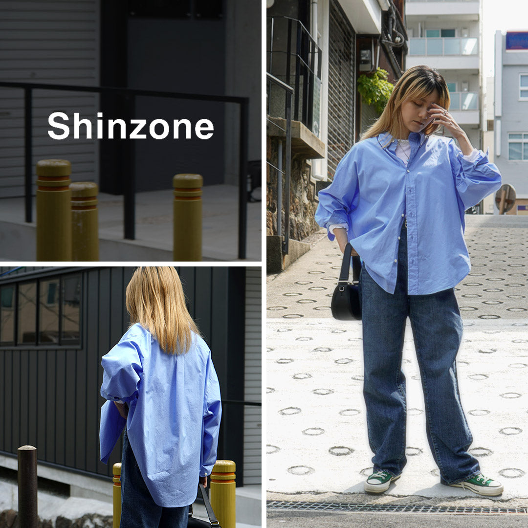 SHINZONE（シンゾーン） ダディーシャツ 21AMSBL08 / レディース トップス 長袖  綿100 コットン 日本製 ワイド 無地 DADDY SHIRT