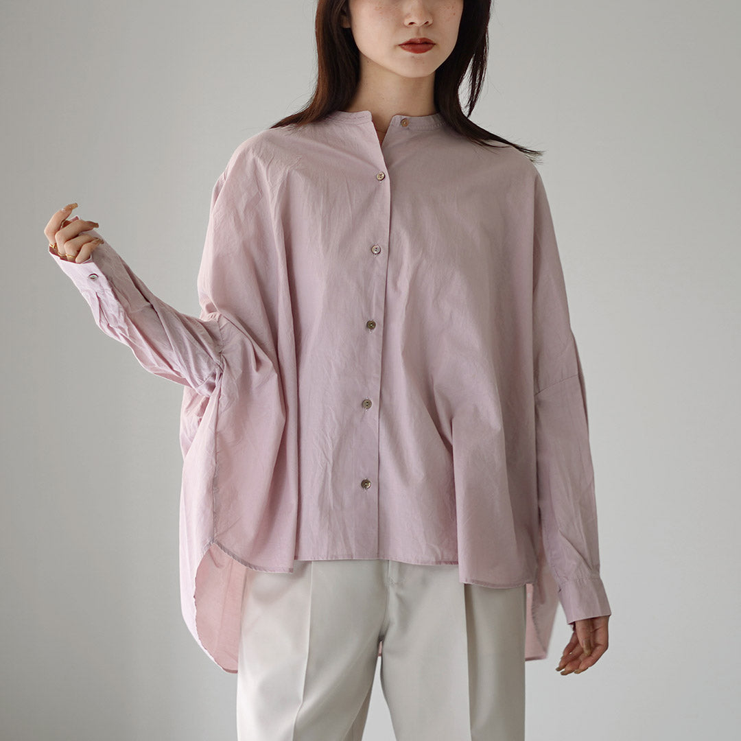 mizuiro ind（ミズイロインド） バックギャザー ワイドシャツ 日本製