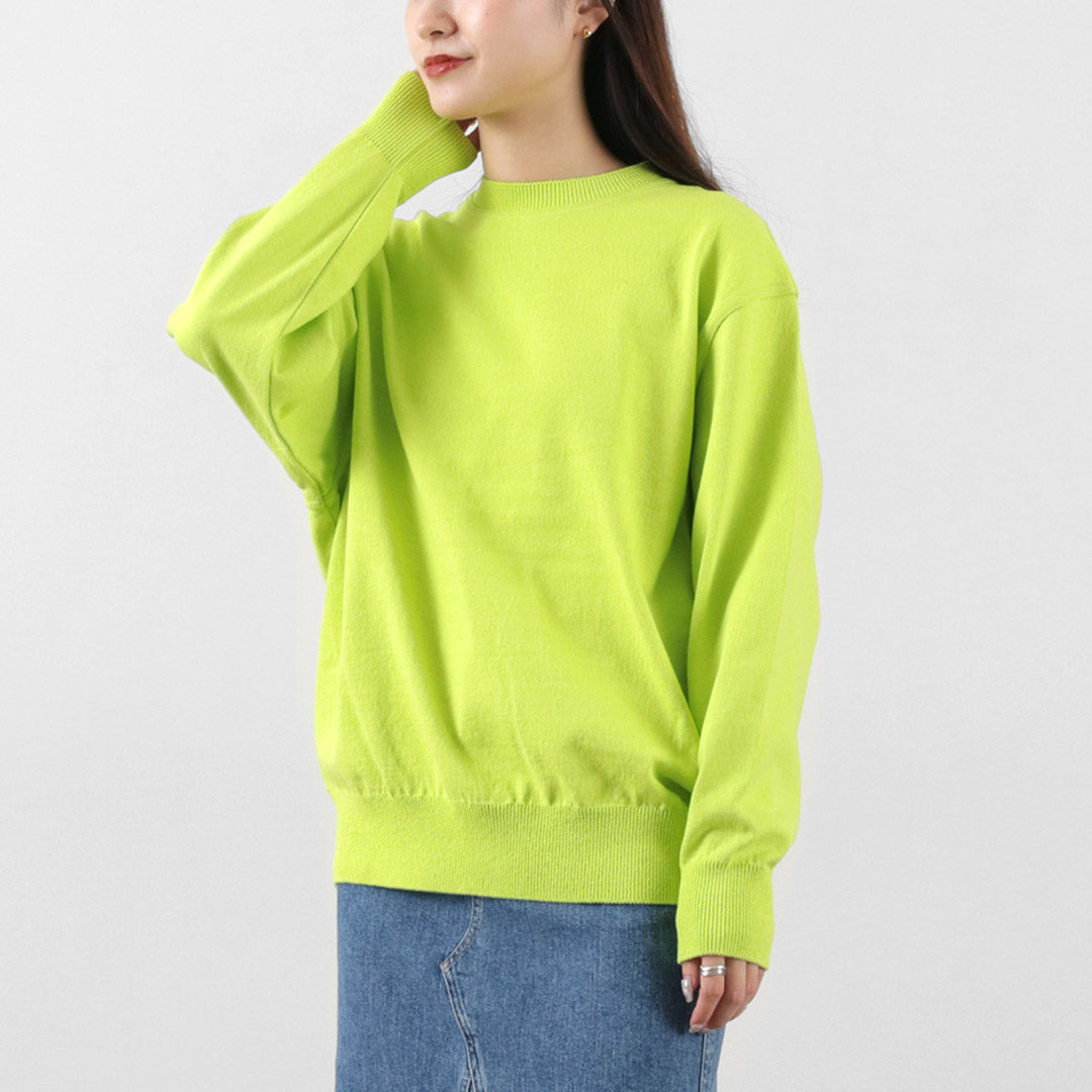 【20％OFF】YONETOMI NEW BASIC（ヨネトミニューベーシック） カラー別注 ウェーブコットン ニットプルオーバー 2024年モデル