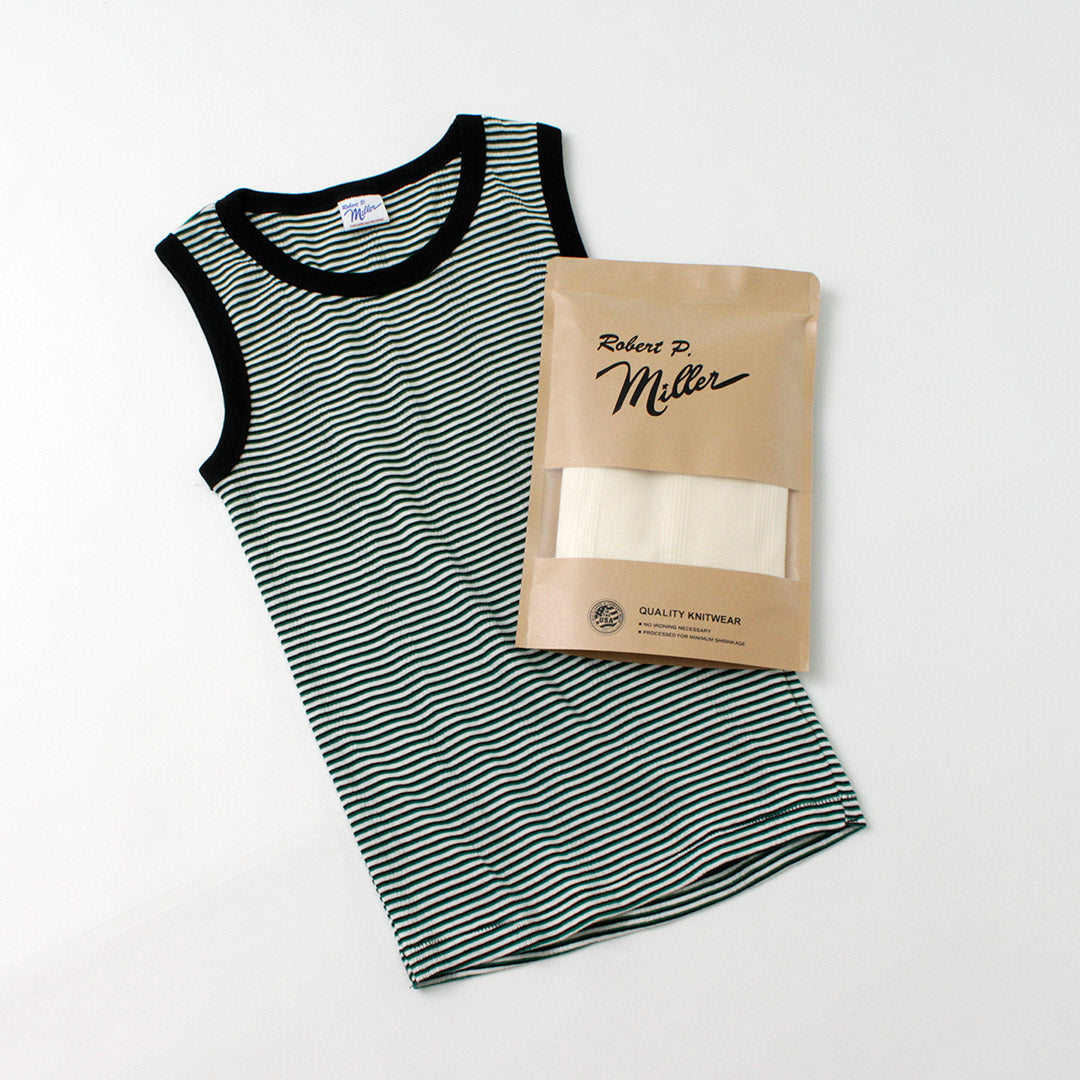 ROBERT P.MILLER（ロバートピーミラー） パネルリブ タンクトップ / ノースリーブ レディース インナー 綿 コットン ボーダー Prib Tanktop