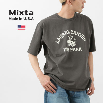MIXTA（ミクスタ） ベーシッククループリントＴシャツ（ドッグパーク） / メンズ / 半袖 / ヴィンテージ風 / アメカジ / アメリカ製 / DOG PARK T-SHIRT / S/S PRINT TEE DOG PARK