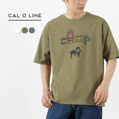 CAL O LINE（キャルオーライン） キャンプ ロゴ Tシャツ / 半袖 / プリント / USAコットン / 綿 / メンズ / 日本製 / CL221-064 / CAMP T-SHIRTS