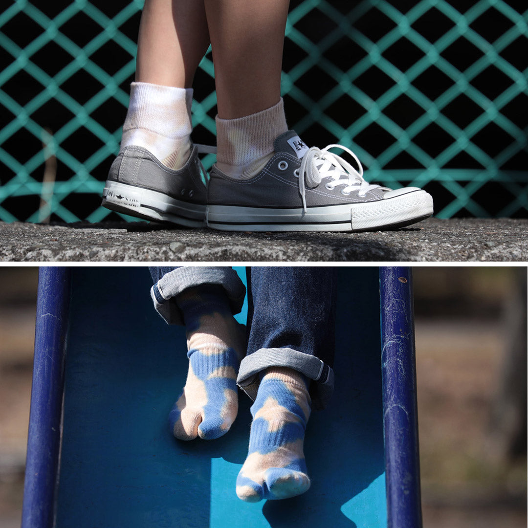 NODAL（ノーダル） タイダイ ソックス / 靴下 足袋型 ショート 短め 柄 綿 ナイロン メンズ レディース 日本製 Tie Dye Socks