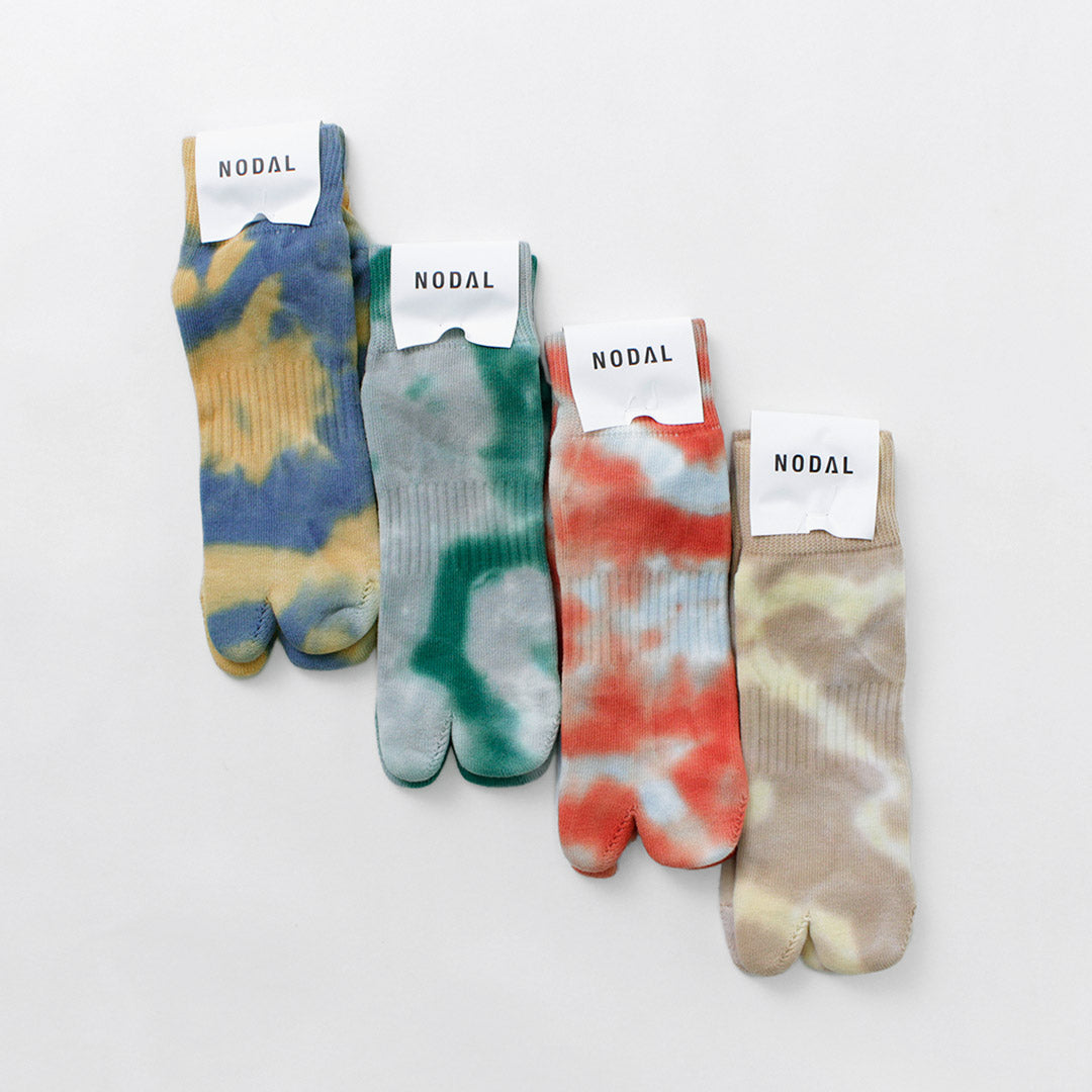 NODAL（ノーダル） タイダイ ソックス / 靴下 足袋型 ショート 短め 柄 綿 ナイロン メンズ レディース 日本製 Tie Dye Socks