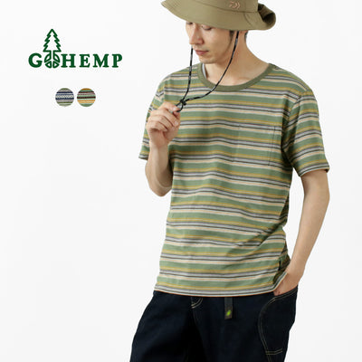 GOHEMP（ゴーヘンプ） ベーシック ショートスリーブ ポケットTシャツ / ボーダー / メンズ / 半袖 柄 / 綿 コットン / 速乾 / GHC4208BJQ / BASIC S/SL PK TEE H/C BORDER