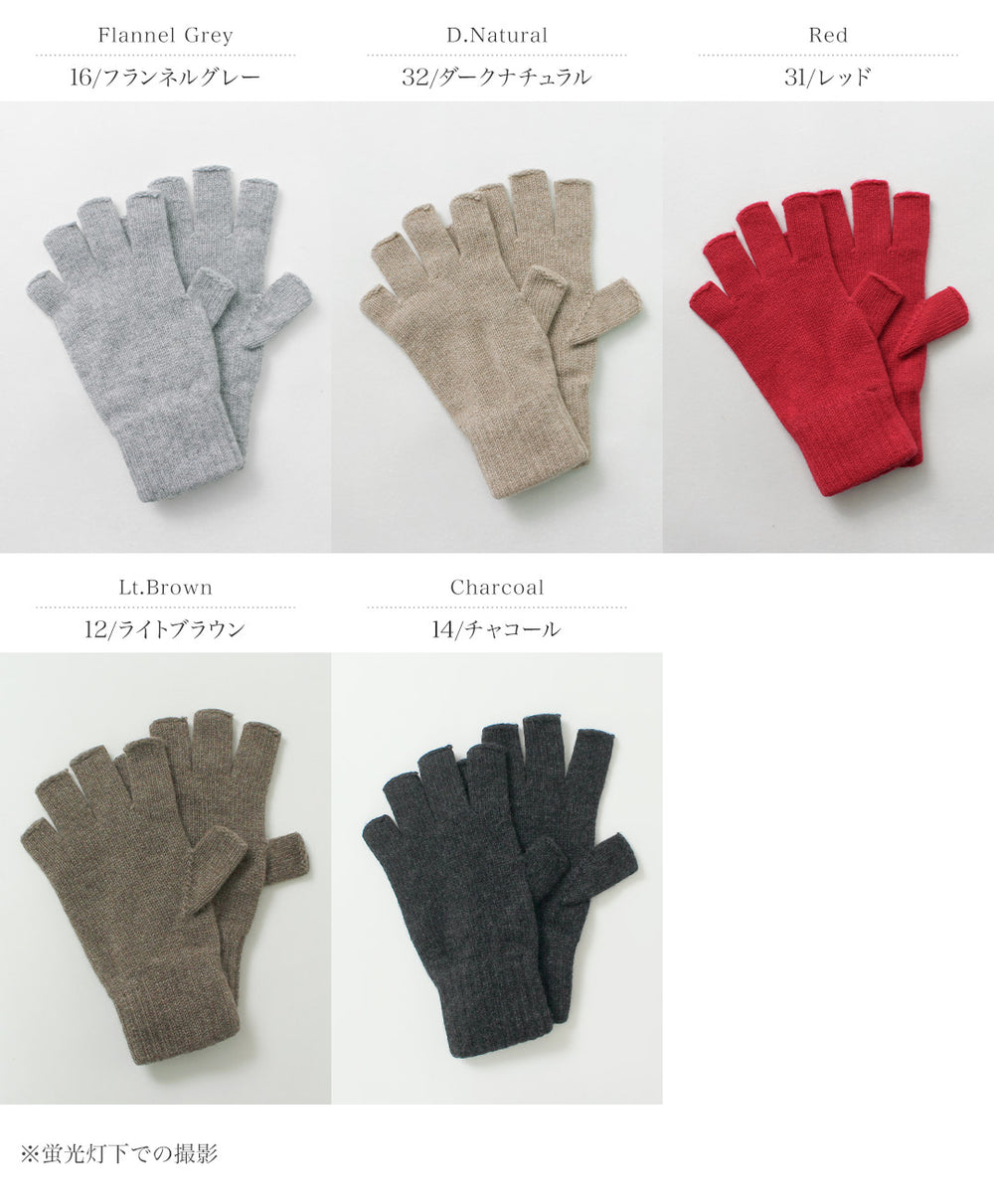 WILLIAM BRUNTON（ウィリアムブラントン） 2PLY フィンガーレスグローブ / レディース 手袋 指なし ウール カシミヤ ...