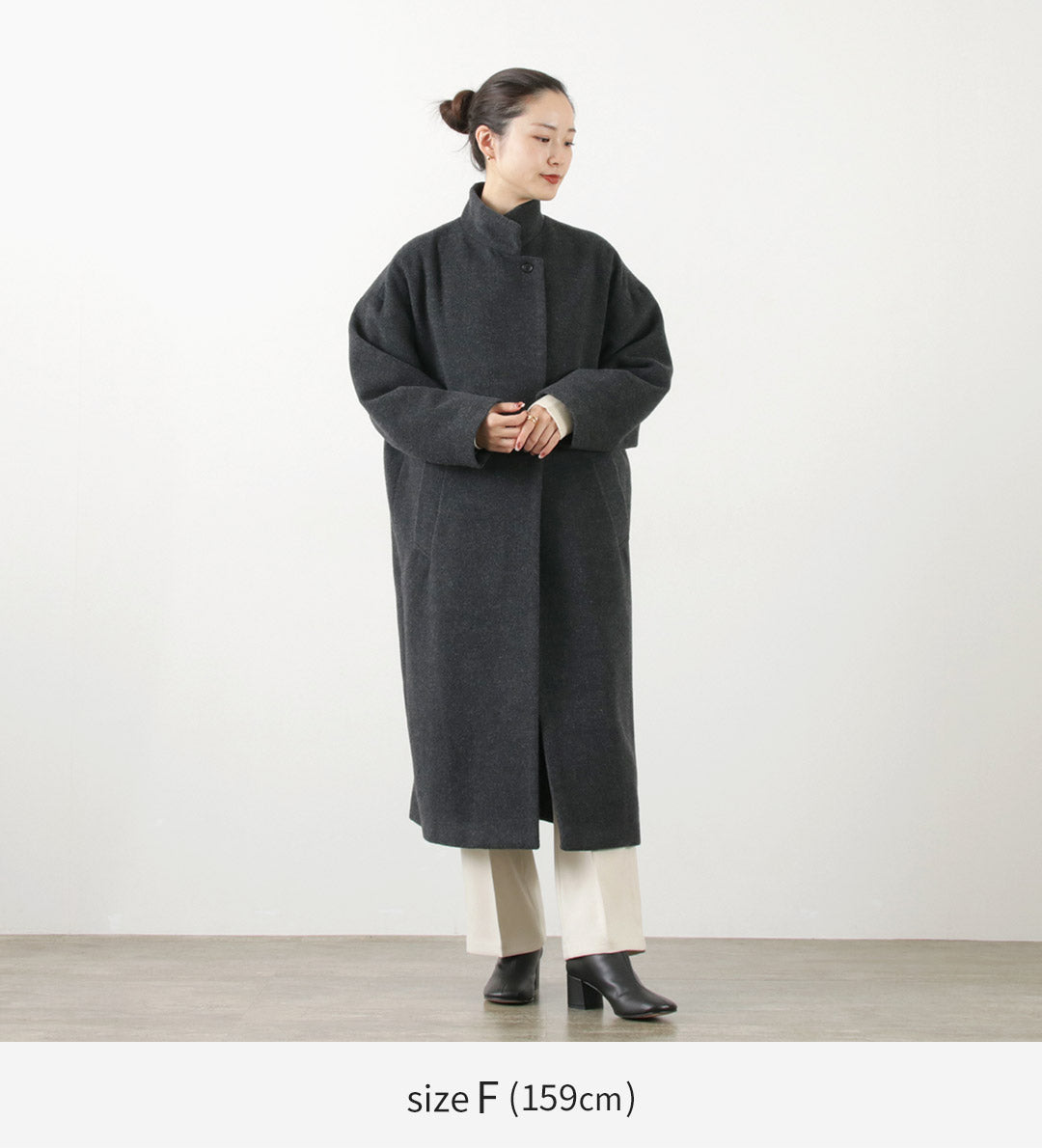 MIZUIRO IND（ミズイロインド） スタンドカラー ウールコート / レディース アウター ロング 日本製 Stand Collar Wool CT クリスマス プレゼント ギフト