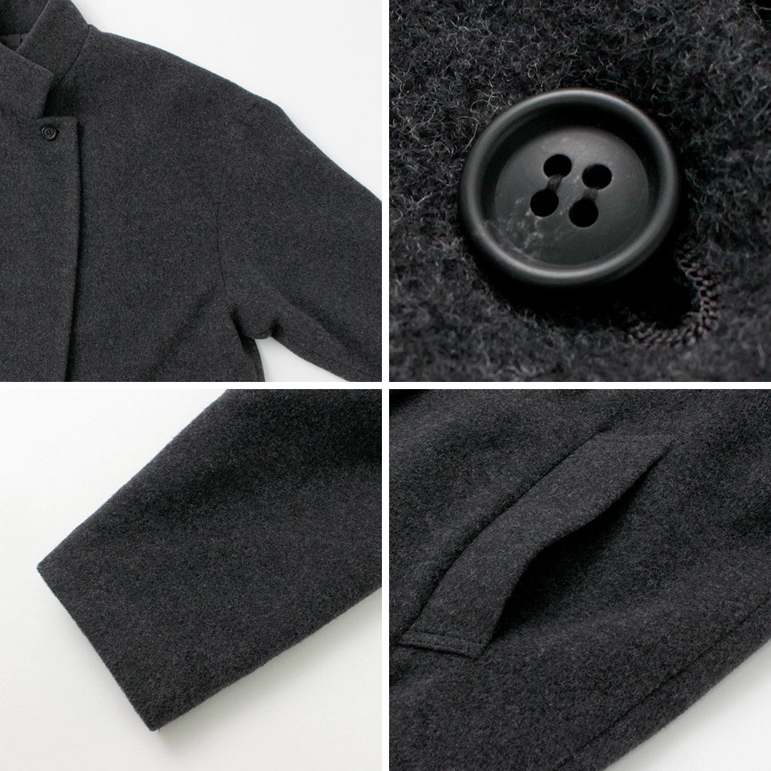 mizuiro ind（ミズイロインド） スタンドカラー ウールコート / レディース アウター ロング 日本製 Stand Collar Wool CT