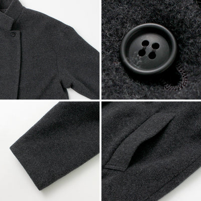MIZUIRO IND（ミズイロインド） スタンドカラー ウールコート / レディース アウター ロング 日本製 Stand Collar Wool CT クリスマス プレゼント ギフト