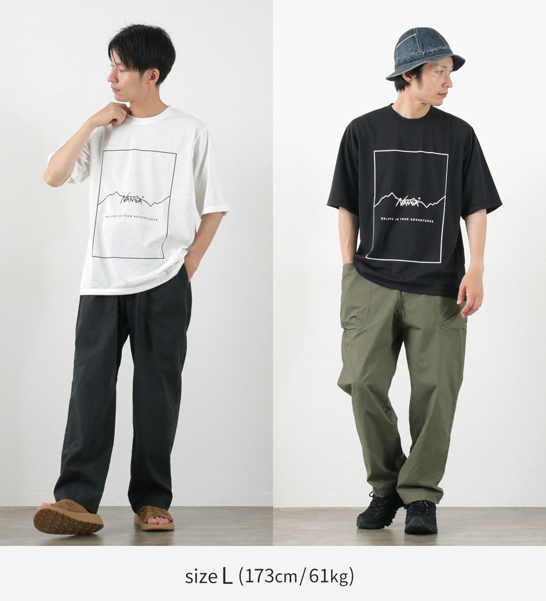 NANGA（ナンガ） ドライミックス フレーム ロゴT / メンズ トップス 半袖 プリント 速乾 UVカット ポリエステル DRY MIX FRAME LOGO TEE