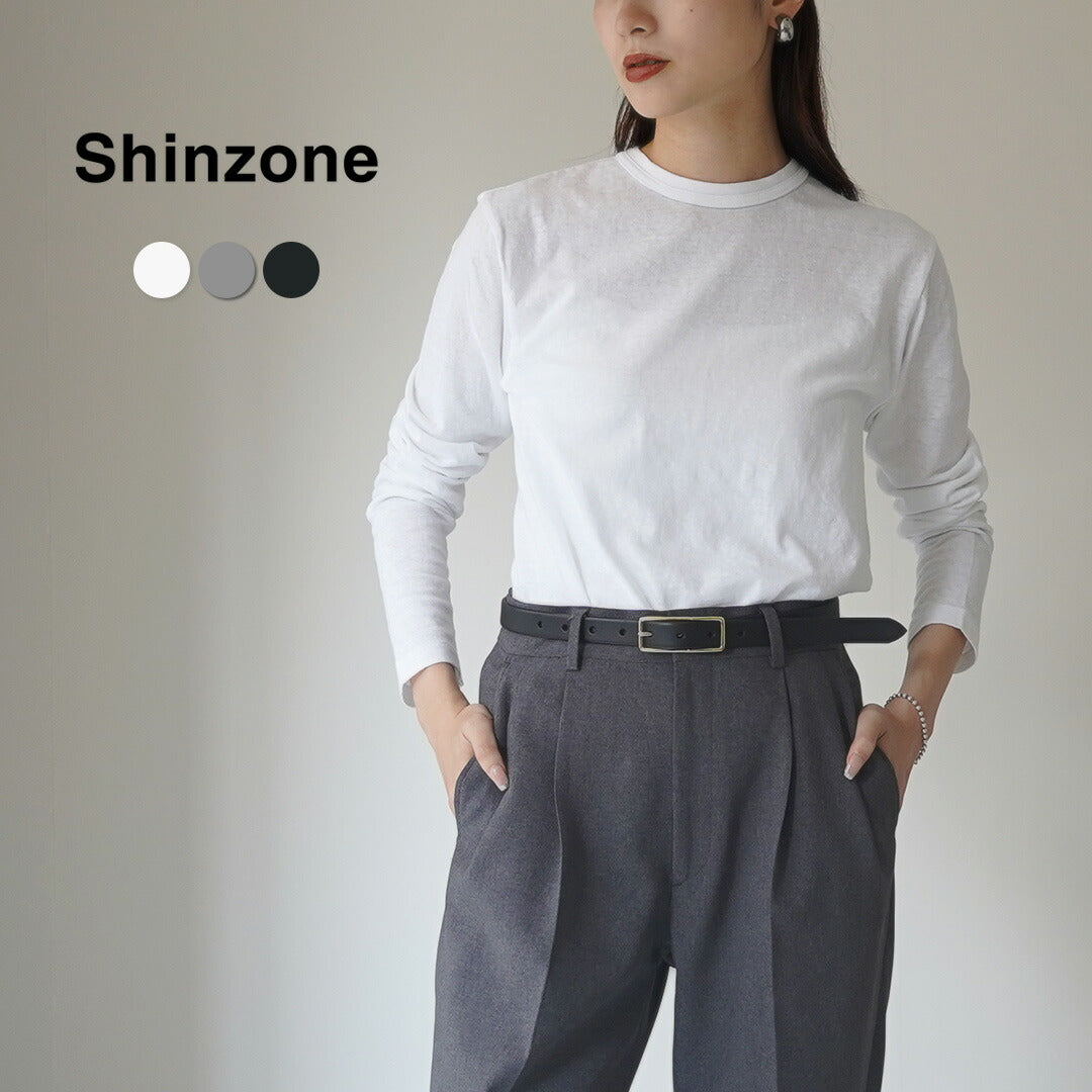 SHINZONE（シンゾーン） ジェネラルロングスリーブTシャツ / レディース 長袖 綿100 無地 日本製 ロンT カットソー 19AMSCU03 GENERAL LONG SLEEVE