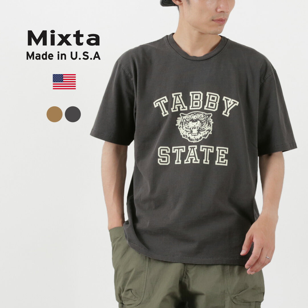 【20％OFF】MIXTA（ミクスタ） タビー ステイト Tシャツ / メンズ レディース ユニセックス 半袖 プリント ロゴ 綿 コットン ヴィンテージ風 アメリカ製 TABBY STATE T-SHIRT【セール】