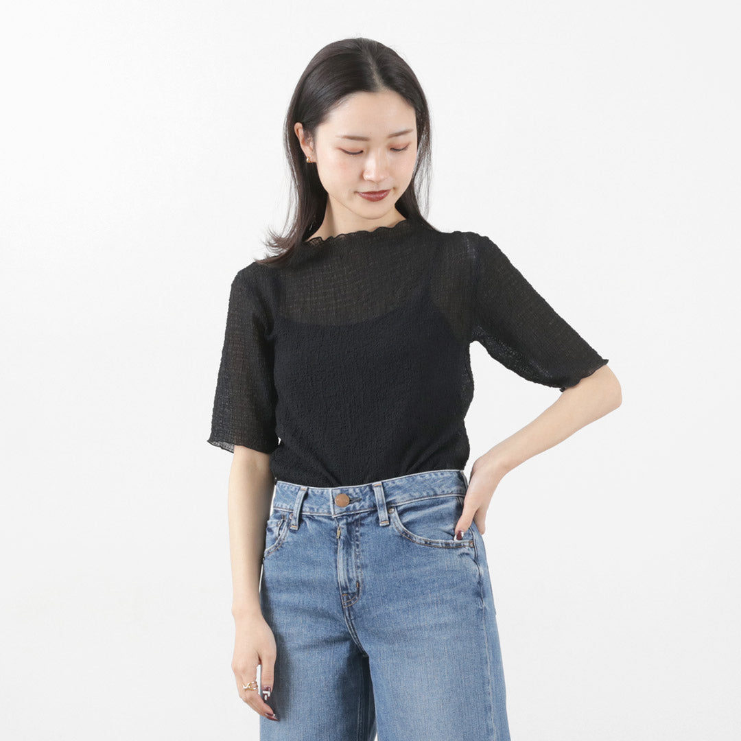 【20％OFF】WHYTO.（ホワイト） シアサッカー ブラウス 2023年モデル