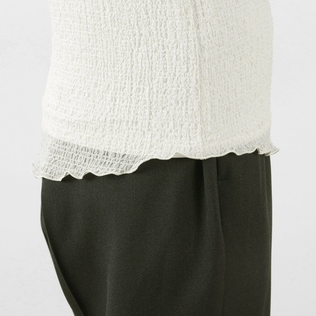 【20％OFF】WHYTO.（ホワイト） シアサッカー ブラウス 2023年モデル