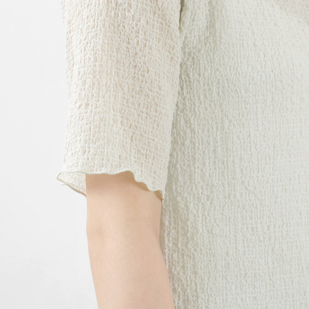 【20％OFF】WHYTO.（ホワイト） シアサッカー ブラウス 2023年モデル