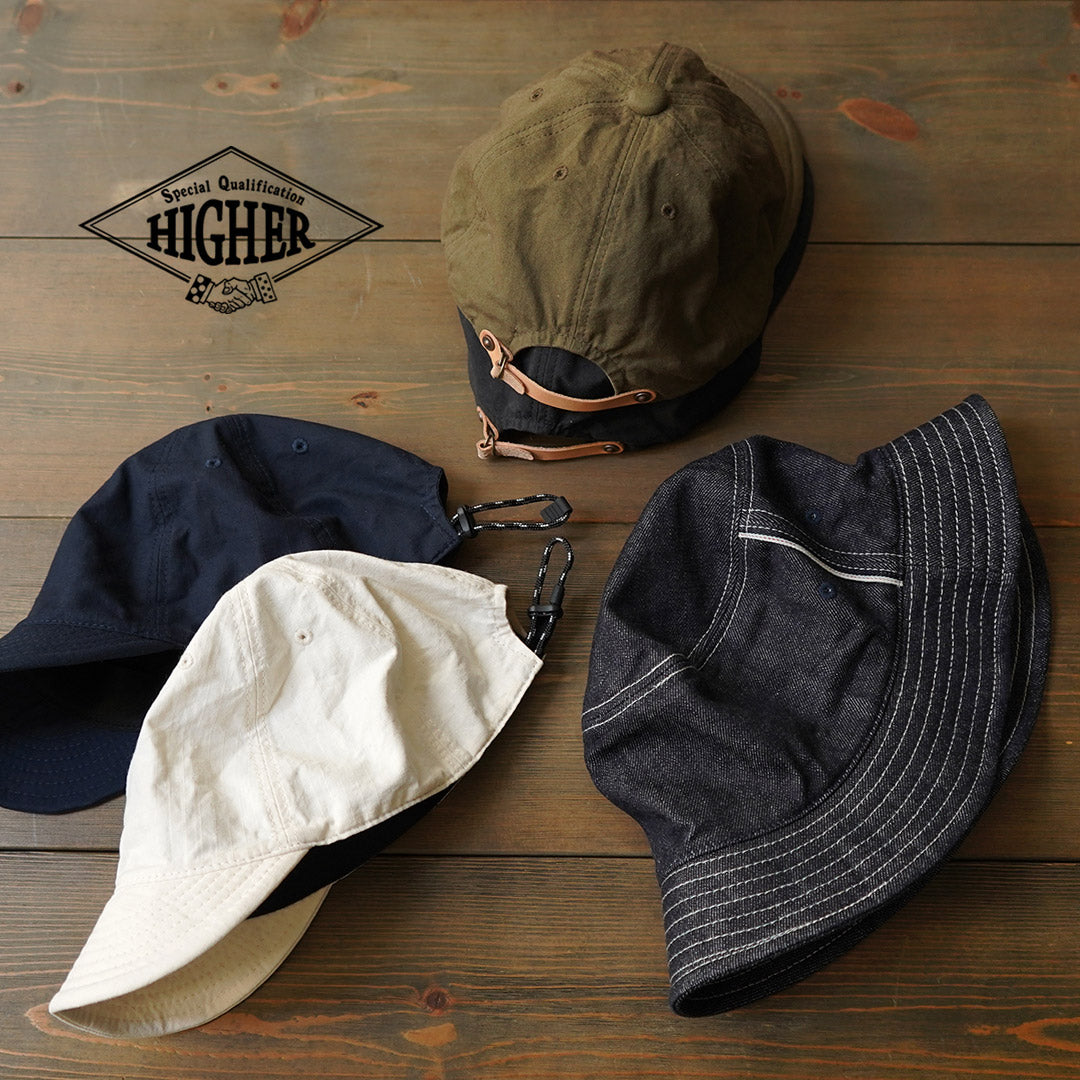 HIGHER（ハイアー） 別注 セルヴィッチデニム バケットハット / メンズ 帽子 綿 コットン バケハ 日本製 SELVEDGE DENIM BUCKET HAT