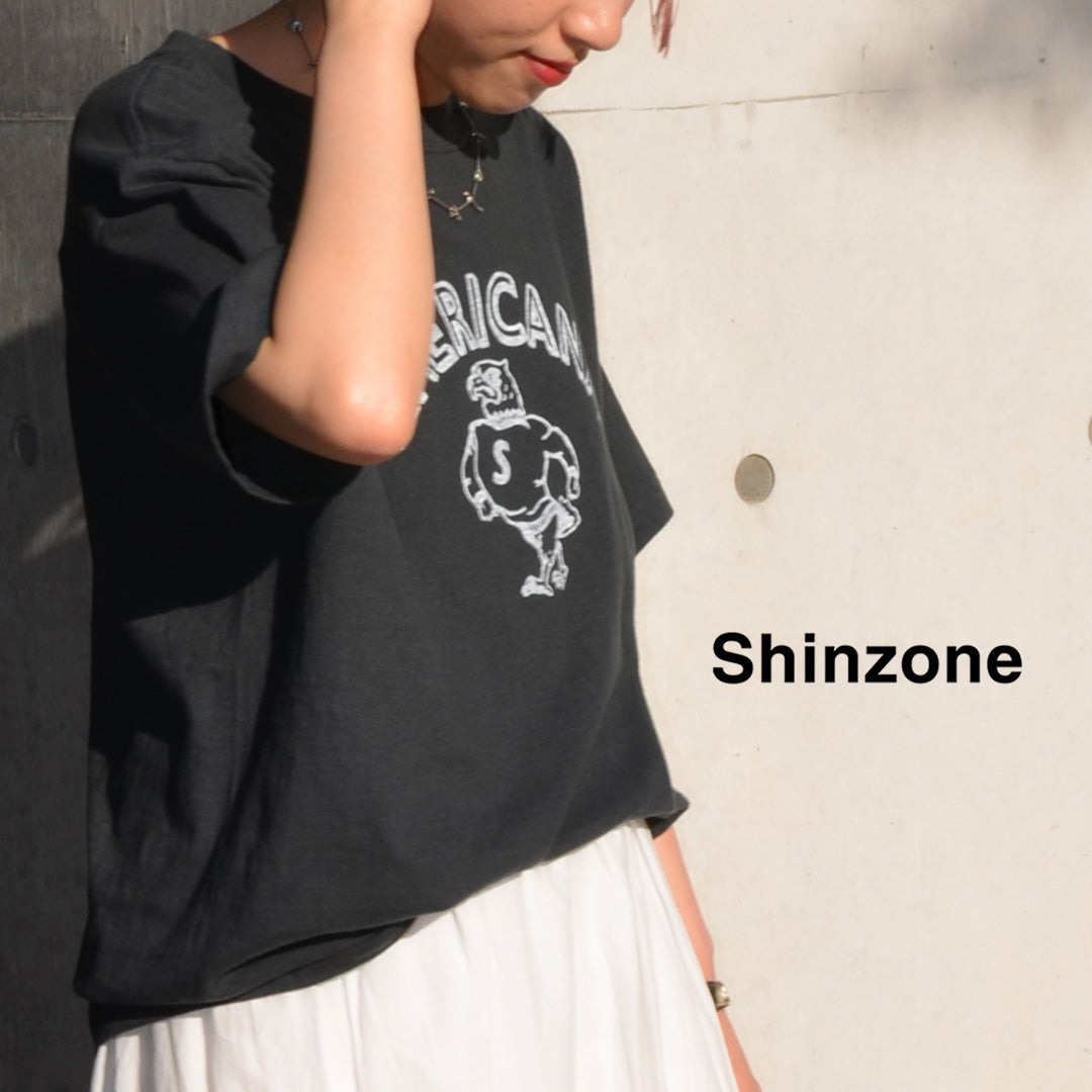 【30％OFF】SHINZONE（シンゾーン） シンゾーン×アメリカーナ コラボレーションTEE / レディース Tシャツ 半袖 クルーネック 無地 ロゴ プリント 綿 コットン 23MXXCU02 AMERICANA COLLABORATION TEE【セール】