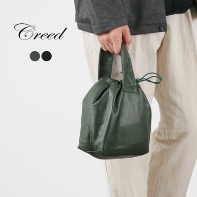 CREED（クリード） ドローストリング トート カウレザー / メンズ レディース バッグ 鞄 牛革 小さめ 巾着 日本製 Drawstring Tote Cowlether