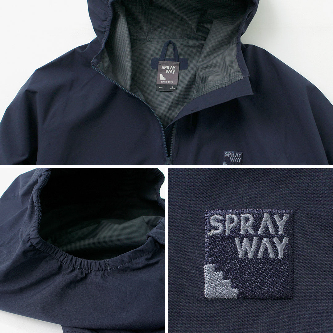 SPRAY WAY（スプレイウェイ） ヴェクティス ジャケット / メンズ 防風 撥水 ストレッチ 速乾 透湿 フード パーカー ソフトシェル ライトアウター VECTIS JACKET