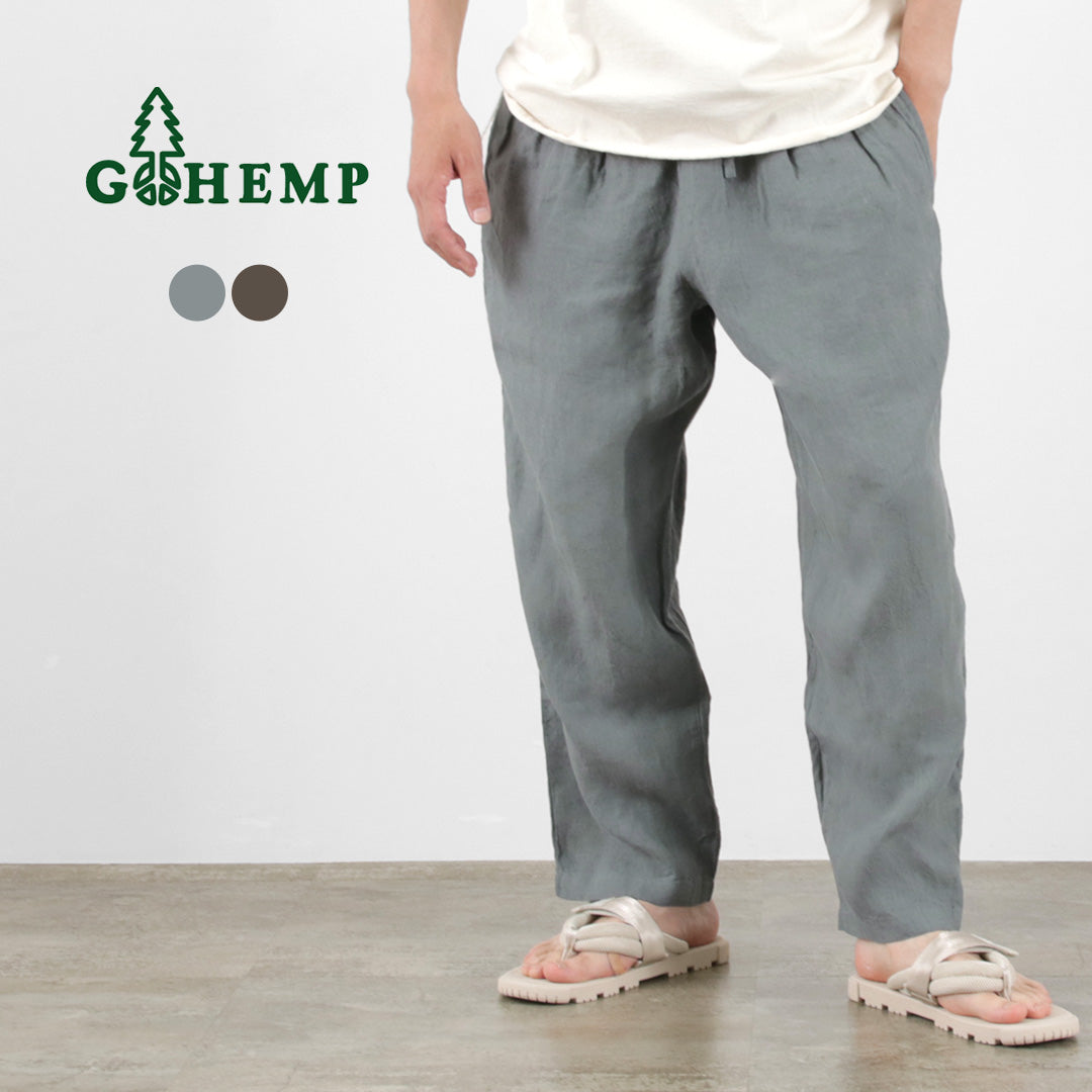 【30％OFF】GOHEMP（ゴーヘンプ） グリーンヒルパンツ / メンズ レディース イージーパンツ ウエストゴム 総ゴム リネン 麻 日本製 ユニセックス Green Hill Pants【セール】