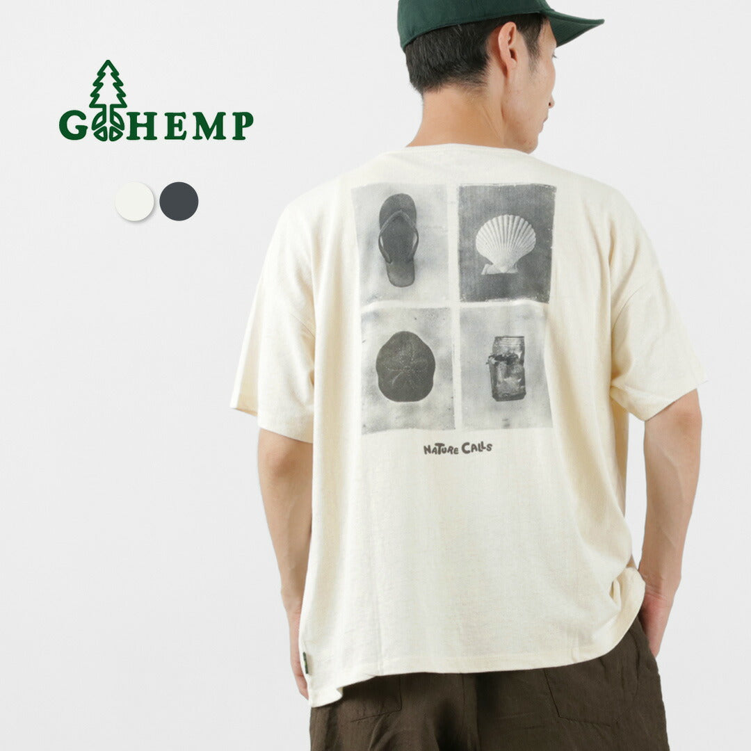 GOHEMP（ゴーヘンプ） NCモノトーンワイドポケットシャツ / メンズ レディース ユニセックス トップス 半袖 プリント 吸湿 速乾 NC Mono Tone Wide PK Tee