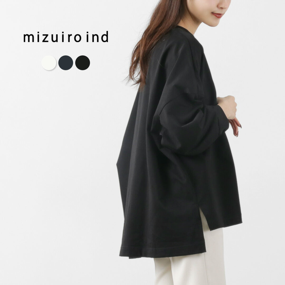 mizuiro ind（ミズイロインド） クルーネック ワイドプルオーバー コットン