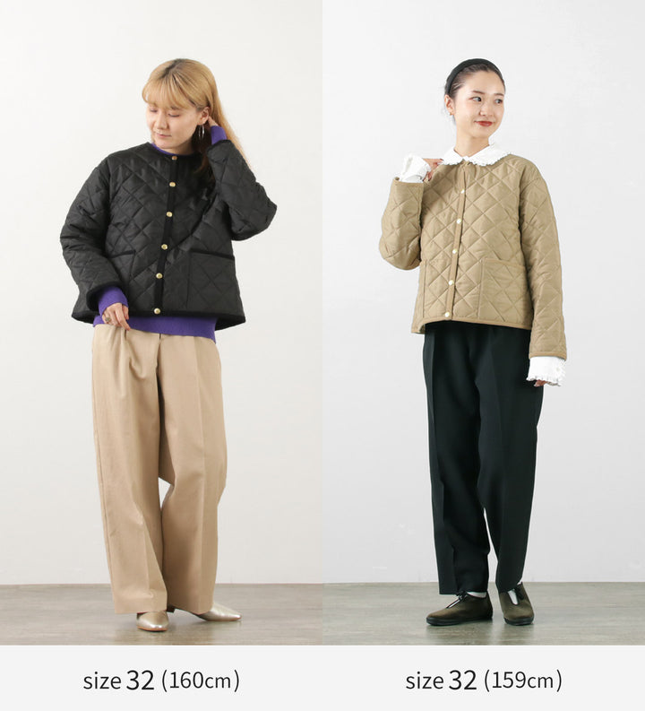 TRADITIONAL WEATHERWEAR（トラディショナル ウェザーウェア） アークリー Aライン ノーカラーキルティングジャケット –  ROCOCO ONLINE STORE