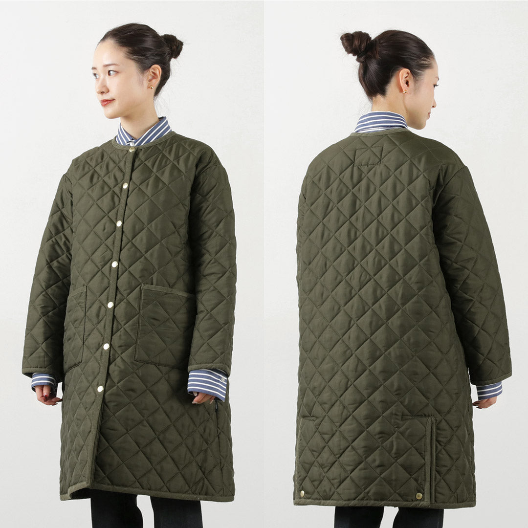 TRADITIONAL WEATHERWEAR（トラディショナル ウェザーウェア）アークリー Aライン ノーカラーキルティングコート